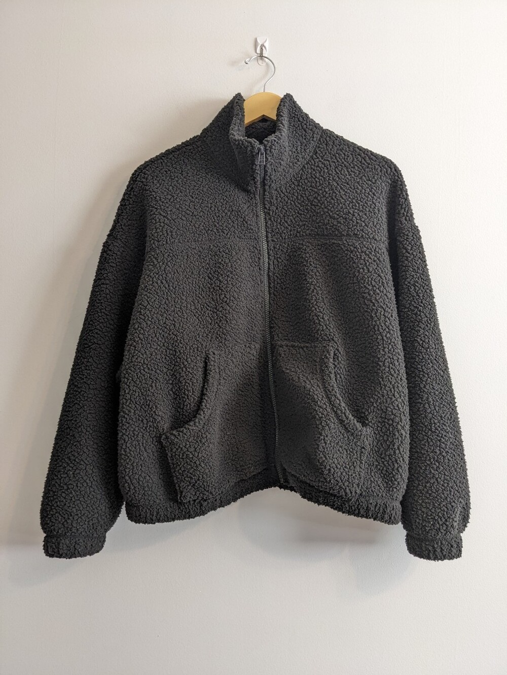Old Navy Sherpa Fleece Full Zip Jacket | Panther | Size Small